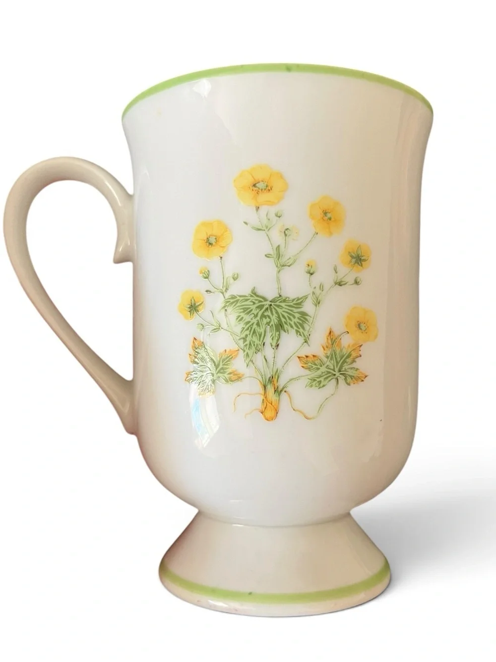 Yellow Flower Pedestal Mug Sunrise Royal Domino Collection Japan